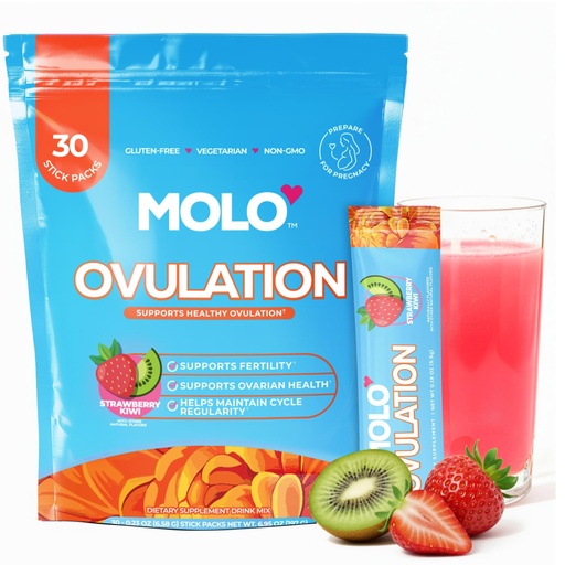[BRSREBL7B55ROGYU] MOLO Ovulation Supplement for Women - Myo-Inositol, D-Chiro-Inositol, Vitamin D for Monthly Cycle Nutritional Support– 30 Stick Packs Strawberry Kiwi Flavor – Vegetarian, Gluten-Free & Non-GMO