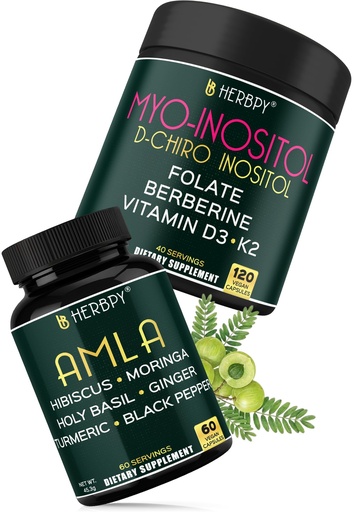 [BRSRY23ROIBWG2A3] Herbpy Bundle 6in1 Myo-inositol Supplement & 7in1 Amla Fruit Capsules