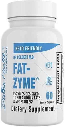 [BRSWGZYYBUCQEGYU] Dr. Colbert's Keto Zone Fat-Zyme - Ketogenic Digestive Enzymes - HIgh Lipase - Vegan & Vegetarian Enzyme - 30 Day Supply - Contains High Quantities of Enzymes That Break Down Veggies & Fats