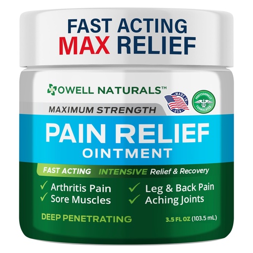 [BRSWIZQDAAARQGDO] Owell Naturals Deep Penetrating Pain Relief Joint & Muscle Therapy Ointment, with Arnica and MSM, Fast Acting for Arthritis Discomfort, Sore Muscles & Stiffness, Knee, Back, 3.5 oz