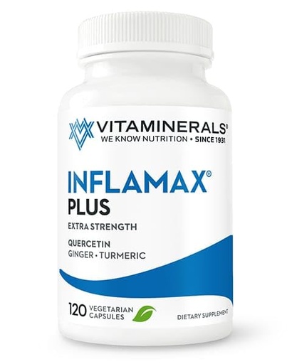 [BRSWGGD2OZ6RQEQV] Vitaminerals® 121+ Inflamax® Plus | Quercetin | Proteolytic Enzymes | Ginger | Turmeric | Veggie caps