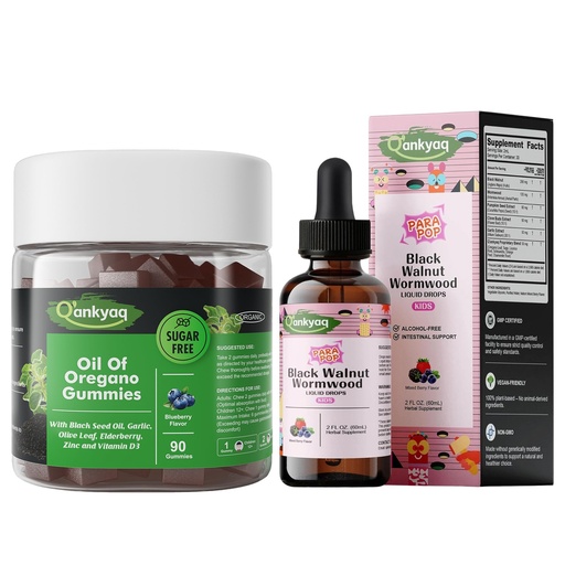 [BRSREHYPOQOWE3A6] Q'ankyaq Oregano Oil Gummies and Black Walnut Wormwood Drops