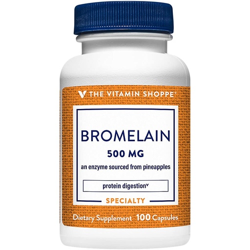 [BRSWIYTYOEDRODD2] The Vitamin Shoppe Bromelain 500mg 600 GDU - Protein Digestion & Absorption | Pineapple Enzyme | 100 Capsules | Digestive Support