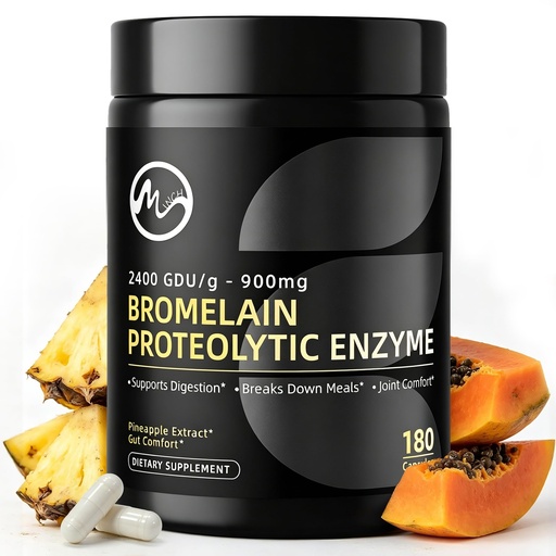 [BRSRY2Q3CEFWY3D6] M inch Bromelain 900mg, 2400 GDU/g Pineapple Enzyme, Proteolytic Enzyme | Supports Digestion & Joint Comfort, Soy Free, 90 Servings