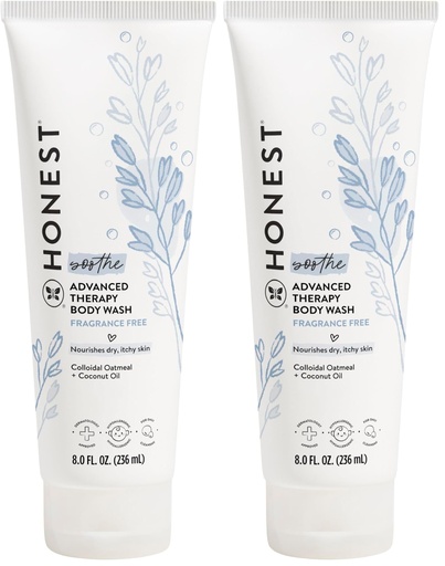 [BRSRGGQKPN5WMCLG] The Honest Company Eczema Soothing Therapy Cleansing Body Wash,Naturally Derived Gentle for Baby,Prebiotics Colloidal,Oatmeal,8 oz,(Pack of 2)