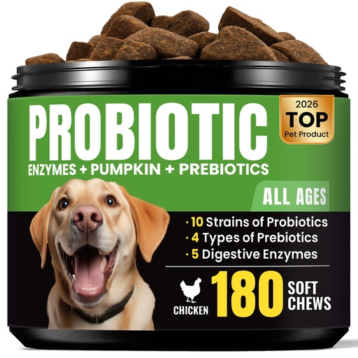 [BRSREYIRBMIGOC3K] Probiotics for Dogs – Helps Digestion, Loose Stools, Gas & Sensitive Stomachs, Probiotics for Itchy Skin & Dog Yeast Infection, Immune & Fresher Breath with 4 Prebiotics & 5 Digestive Enzymes – 180 ct