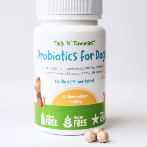 [BRSW2ZLQA56BOFIU] Tails ’N’ Tummies Probiotics for Dogs: 60 Tiny Tablets for Allergies, Itchy Skin, Diarrhea & Digestive Relief – Gentle, Clean Formula for Dogs