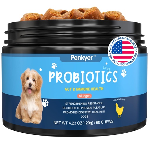 [BRSRE2YPAB6AGCQV] Probiotics for Dogs, Dog Probiotics for Yeast, Itchy Skin and Itchy Ears, Digestive Enzymes with Prebiotics for Digestive Health, Probiotic Chews for Dogs Support Immunity Health - (Chicken 60 Ct)