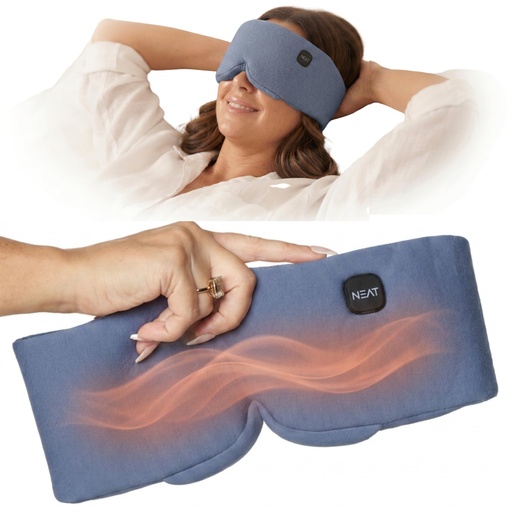 [BRSRE2Y5BAFR42DU] Heated Eye Mask – Cordless Electric Warm Eye Compress for Dry Eyes, Stye & Eye Strain Relief – 4 Heat Settings, Rechargeable, Light-Blocking, Blackout, Washable Cover (Ocean Stone)