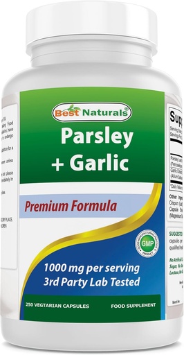 [BRSRAEADAACWKETB] 250 Vejetaryen Capsules'e hizmet eden en iyi Naturals Parsley ve 1000 1000 mg. Gluten Free ve Non-GMO.