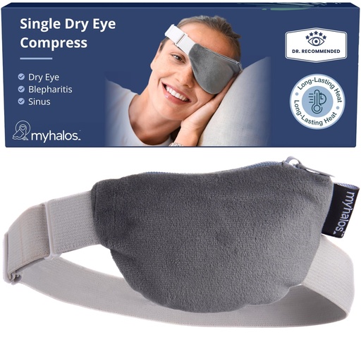 [BRSRAEA3AQHRA3T7] MyHalos Heated Eye Compress, Warm Compress for Dry Eyes, Blepharitis & MGD | Warm Eye Compress, Moist Heat, Washable & Reversible, Comfort for Styes & Blepharitis, Reusable, Microwavable, Soothing
