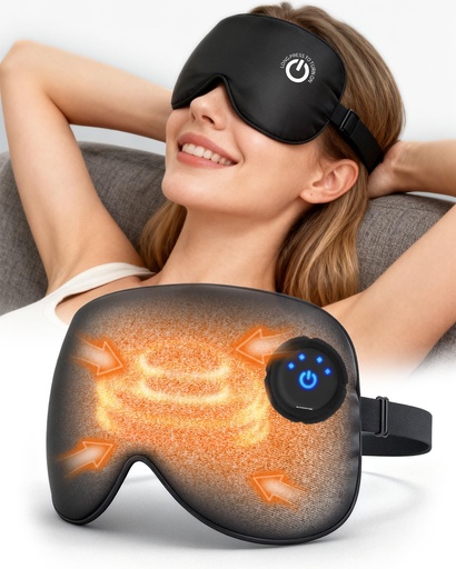 [BRSRECACAUDRYHYY] Heated Eye Mask FSA- HSA Eligible Cordless Pure Mulberry Silk Eye Mask for Dry Eyes Relief with 3 Adjustable Heat Settings,1500mAh Rechargeable & Washable Eye Cover for Travel Sleep Therapy