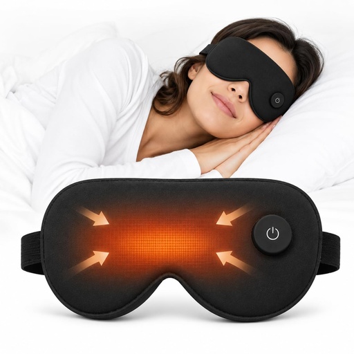 [BRSRYYYBCAIRU3L4] Heated Sleep Mask with 3-Level,Portable Eye Mask for Dry Eyes & Travel | 3-Level Soothing Heat,Cordless Sleep Mask,3D Light-Blocking Design,Adjustable Strap,Washable Cover,for Sleep,Home