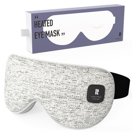 [BRSRAEL7CEJWGALZ] Silk Cordless Heated Eye Mask, Fast Heat Electric Warm Compress for Dry Eye | Electric Warm Eye Mask for Airplane Sleeping, Blackout Eye Mask for Travel, Idea for Women/Men (Grey)