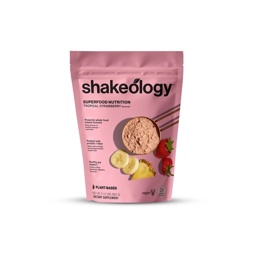 [BRSREHTROEHWYEQY] Shakeology 0g Added Sugar Plant-Based Protein - Tropical Strawberry,30 Serv | Gluten free, superfood protein shake with vitamins & minerals, helps support healthy weight loss, lean muscle & gut health