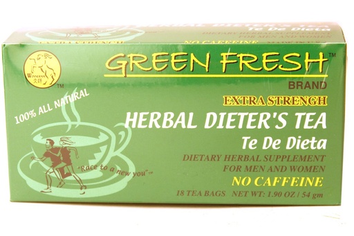 [BRSWIYIRAQAQOALM] Green Fresh Extra Strength Herbal Dieters Tea, 18 Tea Bags