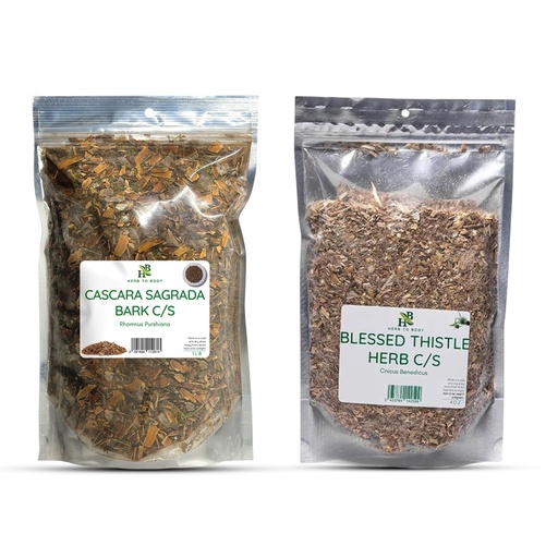 [BRSRECA7AEFAYA32] Herb To Body Blessed Thistle & Cascara Sagrada Bark Bundle | Wildcrafted Herbal Ingredients for Tea & Natural Blends | 4oz Each