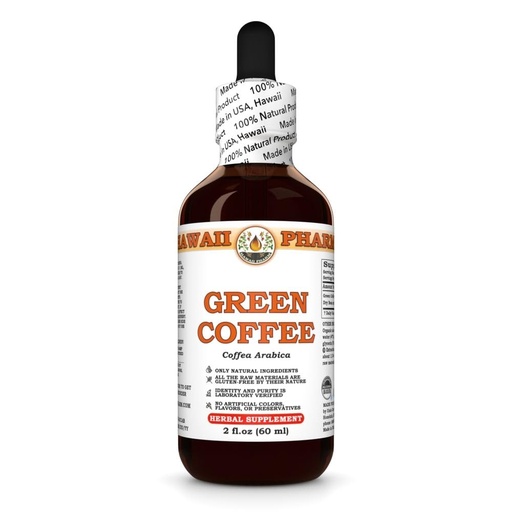 [BRSRACABDMFA23TK] Green Coffee (Coffea Arabica) Dry Bean Tincture, Made in Hawaii, All Natural, Vegan, Pure Liquid Extract - 2 fl.oz
