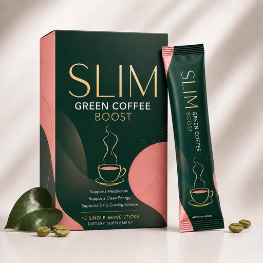 [BRSRYYI7OZ4BA3DH] Slim Green Coffee, Powder Sachets with Green Tea Extract, Green Coffee Bean Extract, 15 Count (1)
