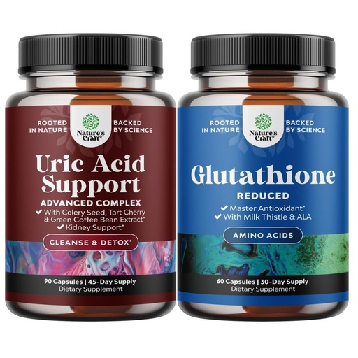 [BRSREHA2OBYQECLX] Bundle of Uric Acid Cleanse & Detox - Green Coffee Beans with Turmeric, Tart Cherry & Celery Seed for Kidney Cleanser & Glutathione Supplement with Alpha Lipoic Acid & Milk Thistle for Skin Radiance
