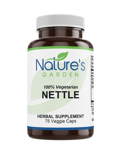 [BRSW2Z32AABRY2D6] NATURE'S GARDEN ESSENTIALS Nettles - 75 Veggie Caps - Made with 500mg Organic Stinging Nettles Leaf