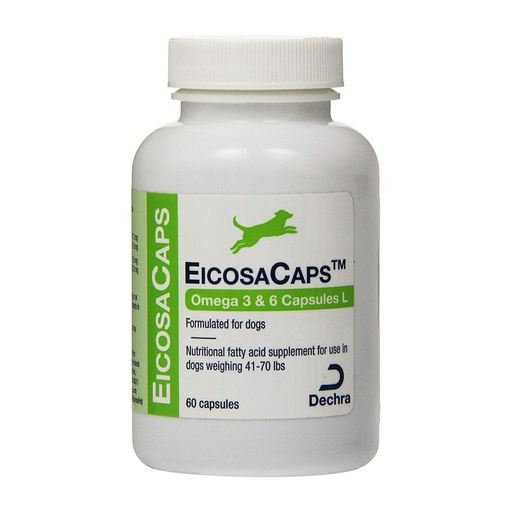 [BRSWGCYYAQNAAFY4] Dechra EicosaCaps Omega 3&6 Capsules L, for Dogs 40 to 70lbs, 60 Count, Over 40 Pounds (1810054)