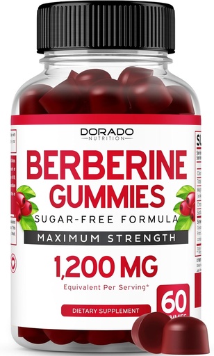 [BRSRAATYBZ5BQDLF] Gummie di Berberina con Ceylon Cinnamon (60 Gummies) Premium Zucchero-Free Cinnamon Integratore di cannella di Ceylon e Supplemento GLP-1 (60 Conte) Supporto Gut Health & Metabolism - Non OGM & USA Made