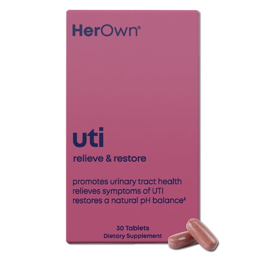 [BRSRMYIDCEHGM2QZ] her own UTI, Helps Restore pH Balance, Supports Vaginal Flora and Balance, Promotes Urinary Health, 7 Strain Probiotic Blend, Shelf Stable, Gluten and Soy Free, Vegan, 30 Capsules, 30 Servings