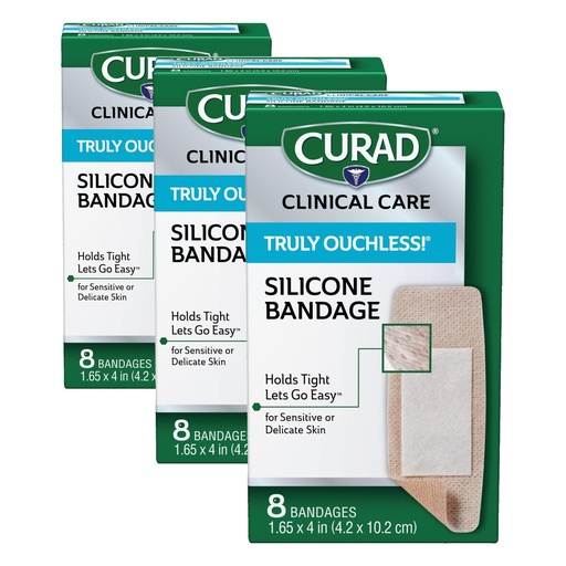[BRSRMAQ3CAFQAHQY] Curad - CUR5003V1 Truly Ouchless Silicone Bandage (Pack of 3)