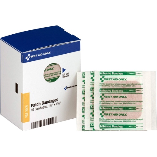 [BRSWIYIDBR6QED3E] First Aid Only - FAE3000 Patch Bandages, 1 1/2 x1 1/2, 10 Count