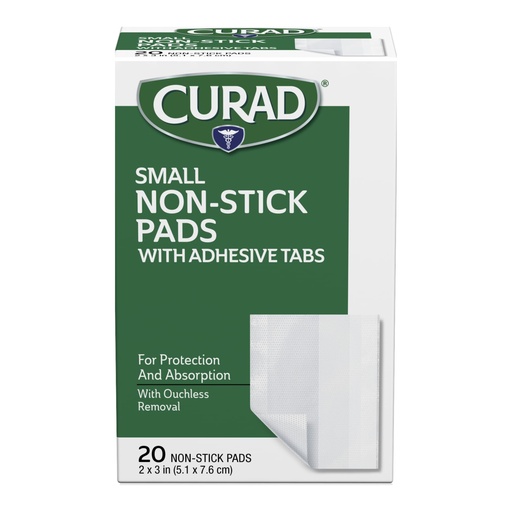 [BRSWIYQFOEHBMEA7] Curad Small Non-Stick Pads With Adhesive Tabs 2 Inches X 3 Inches 20 Each