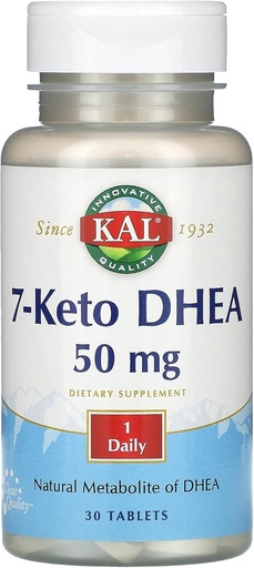 [BRSWIYQYCB6BSADY] KAL 7 Keto DHEA 50 MG, 30 CT (英语).