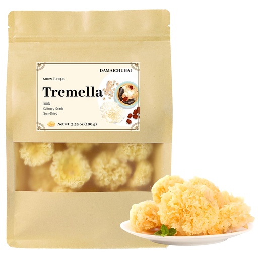 [BRSRGAY2DEFWC3DF] DAMAICHUHAI 100g Premium Snow Fungus,Tremella Mushroom,Dried Whole White Fungus,Tremella for Cooking Asian Soup Chinese Dessert