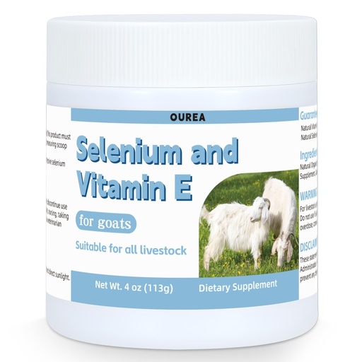 [BRSREFI6PJ6QK2Y7] Selenium & Vitamin E Powder for Goat, Selenium Supplement for Goats, Immune System, Muscle Support & Relieve Stress Response, Selenium, Vitamin E Supplements, Goat Minerals, Suitable for All Livestock