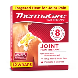 ThermaCare Portable Heating Pads, 12 Count (3 Packs of 4) | Muscle & Joint Pain Relief, Adhesive Heat Wraps, Drug-Free Therapy, Flexible, Discreet Patches for Daily Comfort & Wear