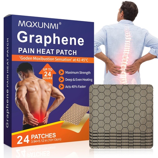 [BRSRGA33CMIGMCA2] Graphene Pain Heat Patches, 24Pcs Self-Adhesive Ultra Strength Pain Patches, Long Lasting Constant Warmth, Natural Warm Patches for Back Neck Knee Shoulder Joint Muscle Stiffness