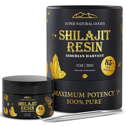 [BRSRAYIPBYARYEI4] Super Natural Goods | High Nutritional Potency, Grade A Shilajit Resin with 85+ Plant-Derived Trace Minerals and Fulvic Acid, Energy & Immune Suport for Men and Women, 3rd Party US Lab Tested (30g)
