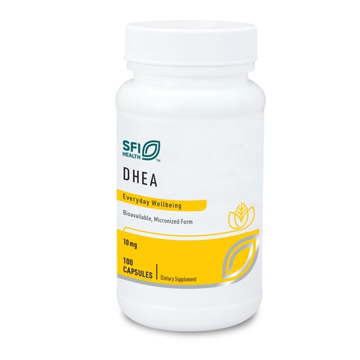 [BRSWKZIGAV4GYAA5] SFI Health Klaire Labs DHEA 10mg - Dehydroepiandrosterone Derived from Wild Yam - Micronized for Superior Absorption - Soy-Free, Hypoallergenic Supplement for Men & Women (100 Capsules)