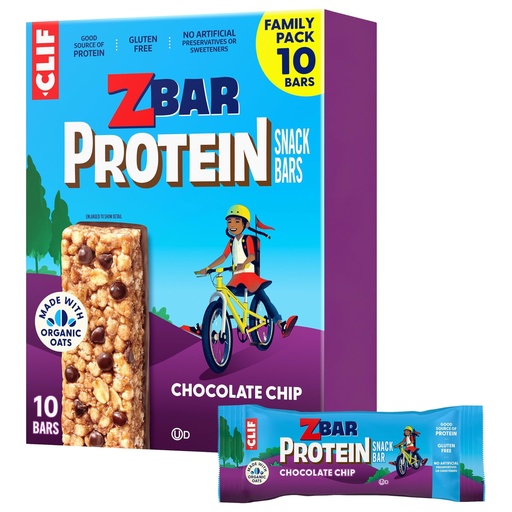 [BRSWKZIOBQJRWGT4] Zbar Protein Chocolate Chip Snack Bars, Gluten Free Protein Bars, 10ct | 5g Protein, Gluten Free, Made with Organic Oats, No Artificial Preservatives or Sweeteners, Snacks for Kids