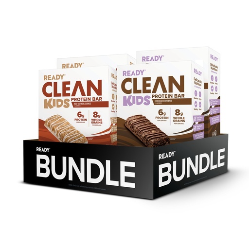 [BRSREEARPIJWCCL3] Ready® Clean Kids Whole Grain Protein Bar – Healthy Kids Snacks, Low Sugar, 8g Whole Grains, 6g Protein, Gluten Free Protein Snacks – Iced Oatmeal & Chocolate Brownie (24 bar pack)