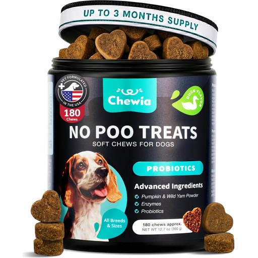 [BRSREGIEC4GQECAU] No Poo Chews for Dogs – Poop Eating & Stool Deterrent, Coprophagia Support | Dog probiotic chews to stop stool & poop eating with digestive support for gut health, loose stool & overall digestive health