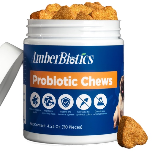[BRSRECYZAR5RSDLF] Probiotics for Dogs, Boosts Immune System, Improves Digestion, Supports Gut Health, Relieves and Prevents Diarrhea and Soft Stools, Chicken Flavor Soft Chews - 30 Tablets (120g)