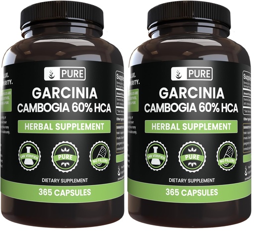 [BRSREAIOBN5WMCI3] Pure Original Ingredients Garcinia Cambogia, No Magnesium or Rice Fillers, Always Pure, Lab Verified (365 Count) (Pack of 2)