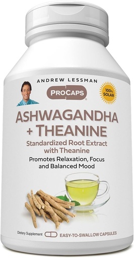 [BRSROAD4OJ5GKEQ2] ANDREW LESSMAN Ashwagandha + Theanine 60 Kapsle - Standardizovaný extrakt. Podporuje relaxaci, soustředění a vyvážený nálad. Snadné spolknutí tobolky