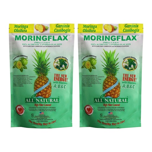 [BRSRMCAYAFYBA3Q2] Moringflax Bag Formula 100 Natural Canadian Flax Seed with Garcinia Cambogia and Moringa Oleifera Bag, Tan, 16 Ounce - 2 Pack