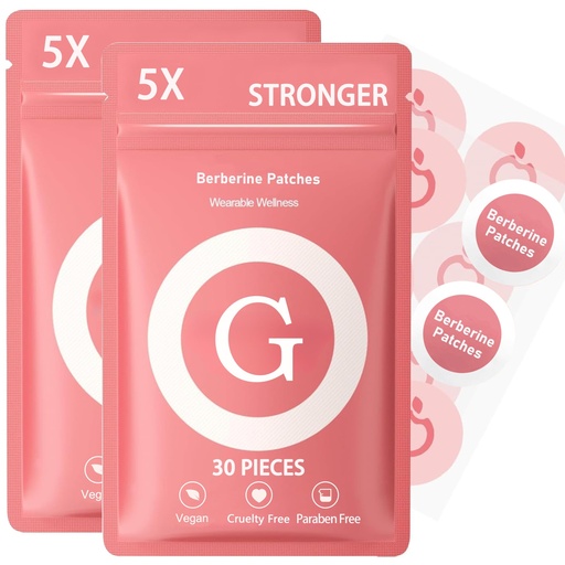 [BRSRGHYQOQBBOHQ4] Berberine Patches with Pomegranate | Green Tea | Garcinia Cambogia | Resveratrol, New & Improved Kind, 2 Pack 60 Patches