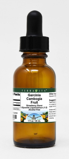 [BRSWG232DEJRA236] Terravita Garcinia Cambogia Fruit Glycerite Liquid Extract (1:5) - Strawberry Flavored (1 oz, ZIN: 522508) - 3 Pack