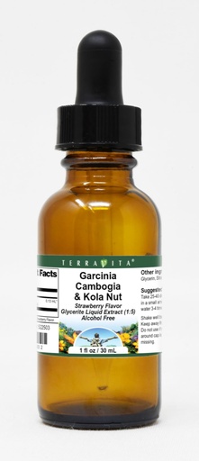 [BRSWG235OECR6ET3] Garcinia Cambogia & Kola Nut Glycerite Liquid Extract (1:5) - Strawberry Flavored (1 oz, ZIN: 522503)
