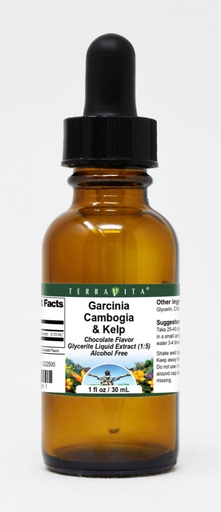 [BRSWG235OIFQGD3X] Garcinia Cambogia & Kelp Glycerite Liquid Extract (1:5) - Chocolate Flavored (1 oz, ZIN: 522500)