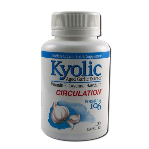 [BRSWIYAFBYHREYI7] Kyolic - Formula 106 Aged Garlic Extract for Circulation - 3 Pack of 100 Capsules (300 Capsules Total)